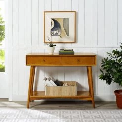 Landon 42 in. Acorn Rectangle Wood Console Table with Drawers by CROSLEY FURNITURE -Deals CROSLEY FURNITURE Store acorn crosley furniture console tables cf6119 ac fa 1000