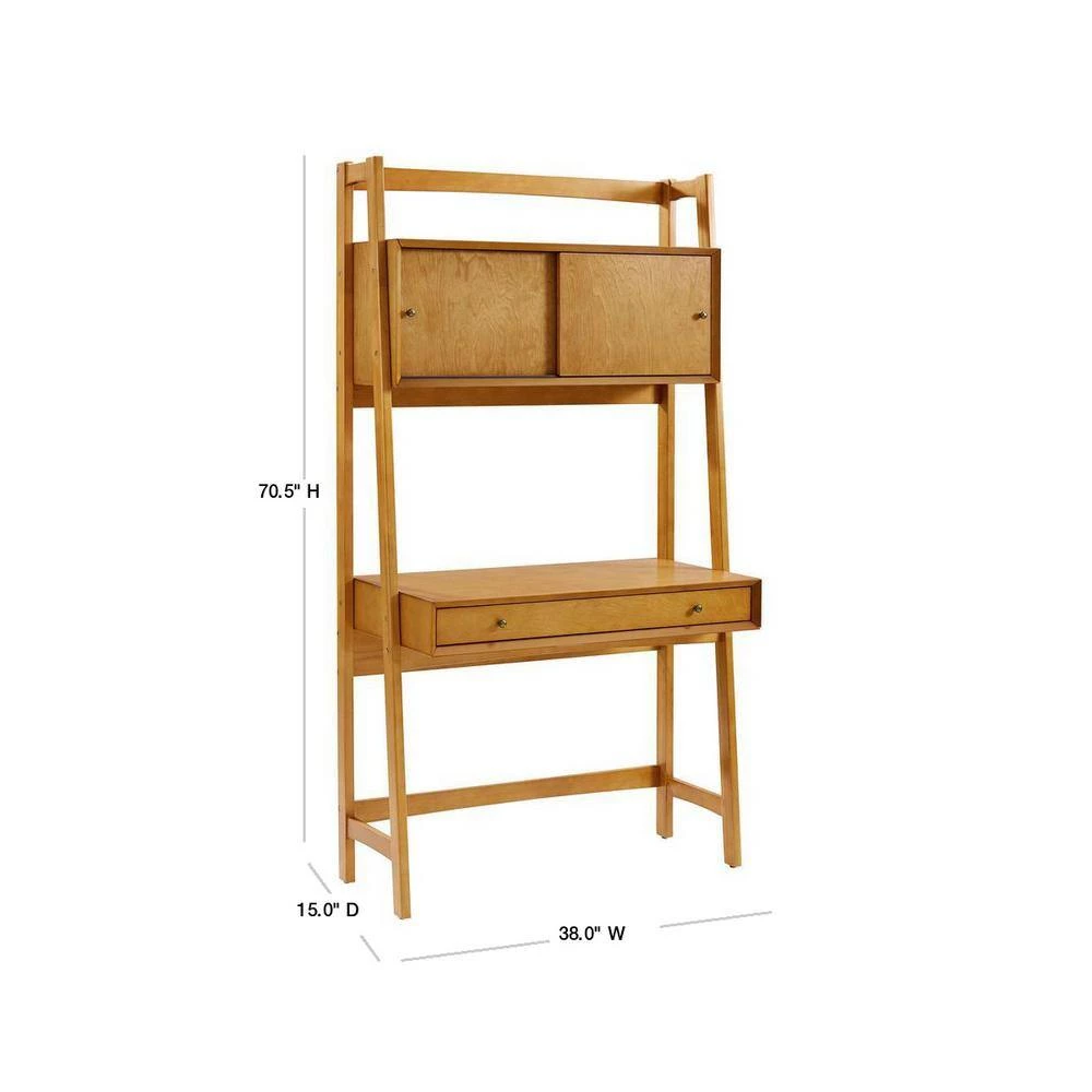 38 in. Rectangular Acorn 1 Drawer Ladder Desk with Built-In Storage by CROSLEY FURNITURE 4 38 in. Rectangular Acorn 1 Drawer Ladder Desk with Built-In Storage by CROSLEY FURNITURE - Image 2