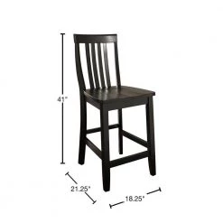 24 in. Black School House Bar Stool (Set of 2) by CROSLEY FURNITURE -Deals CROSLEY FURNITURE Store black crosley furniture bar stools cf500324 bk 40 1000