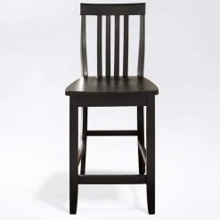 24 in. Black School House Bar Stool (Set of 2) by CROSLEY FURNITURE -Deals CROSLEY FURNITURE Store black crosley furniture bar stools cf500324 bk c3 1000
