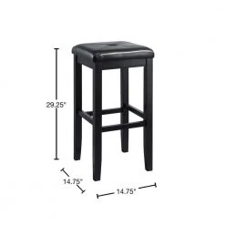 Crosley 29 in. Black Upholstered Square Seat Bar Stool With Black Cushions (Set Of Two) by CROSLEY FURNITURE -Deals CROSLEY FURNITURE Store black crosley furniture bar stools cf500529 bk 40 1000