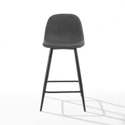 Weston 35.5 in. Black Standard Back Metal Frame Counter Height Bar Stool (Set of 2) by CROSLEY FURNITURE -Deals CROSLEY FURNITURE Store black crosley furniture bar stools cf501625 bk 1f 1000