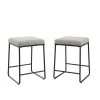 Beckett 24 in. Black Backless Metal Counter Height Stool with Gray Velvet Seat (Set of 2) by CROSLEY FURNITURE 2 Beckett 24 in. Black Backless Metal Counter Height Stool with Gray Velvet Seat (Set of 2) by CROSLEY FURNITURE -Deals CROSLEY FURNITURE Store black crosley furniture bar stools cf501824 gy 64 1000