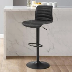 Wyatt 42.13 in. Black Full Back Metal Frame Bar Height Swivel Bar Stool by CROSLEY FURNITURE -Deals CROSLEY FURNITURE Store black crosley furniture bar stools cf502024 bk 1f 1000