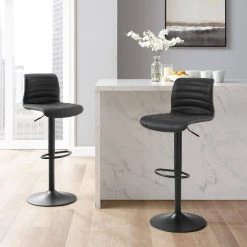 Wyatt 42.13 in. Black Full Back Metal Frame Bar Height Swivel Bar Stool by CROSLEY FURNITURE -Deals CROSLEY FURNITURE Store black crosley furniture bar stools cf502024 bk 31 1000