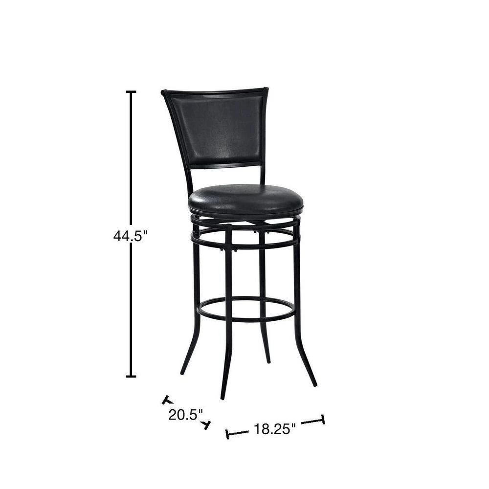 Rachel 30 in. Black Swivel Bar Stool With Black Cushion by CROSLEY FURNITURE 5 Rachel 30 in. Black Swivel Bar Stool With Black Cushion by CROSLEY FURNITURE - Image 3