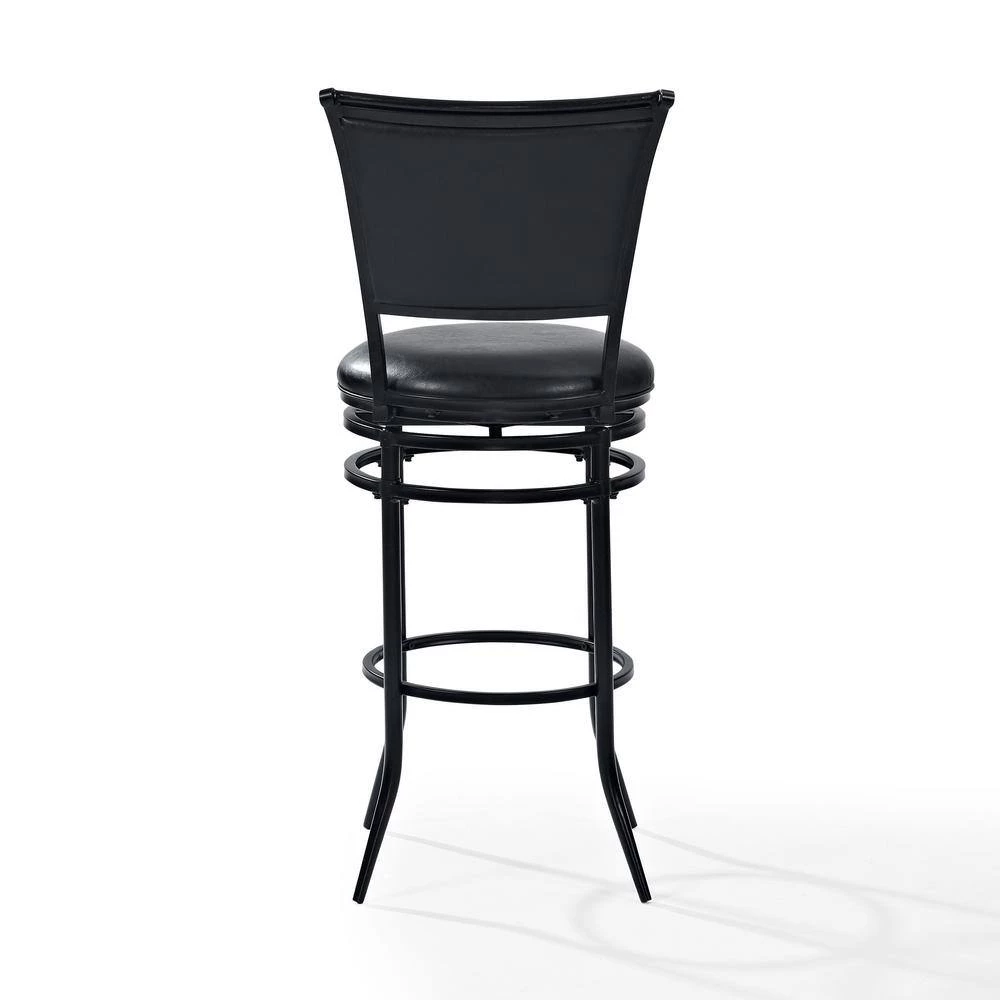 Rachel 30 in. Black Swivel Bar Stool With Black Cushion by CROSLEY FURNITURE 7 Rachel 30 in. Black Swivel Bar Stool With Black Cushion by CROSLEY FURNITURE - Image 5