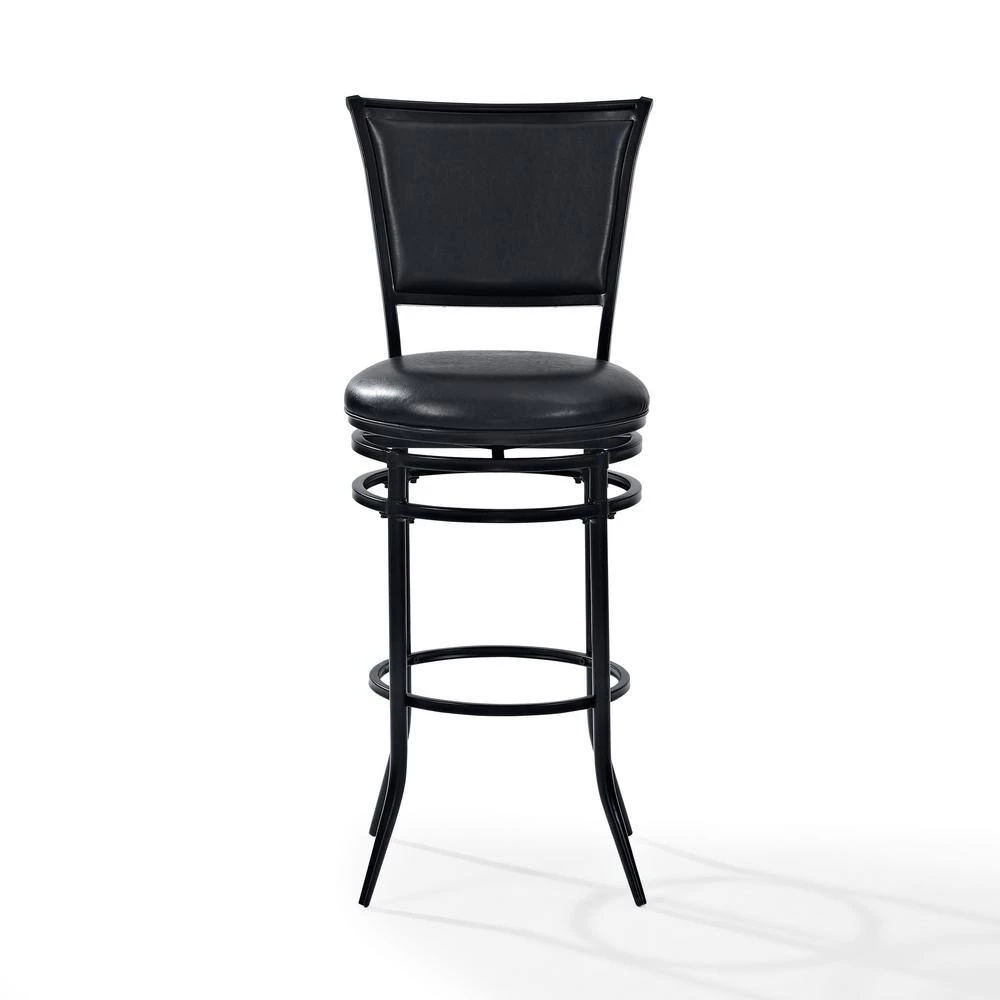 Rachel 30 in. Black Swivel Bar Stool With Black Cushion by CROSLEY FURNITURE 6 Rachel 30 in. Black Swivel Bar Stool With Black Cushion by CROSLEY FURNITURE - Image 4