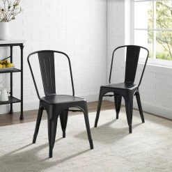Amelia Black Metal Dining Chair (Set of 2) by CROSLEY FURNITURE -Deals CROSLEY FURNITURE Store black crosley furniture dining chairs cf500617 mb 31 1000
