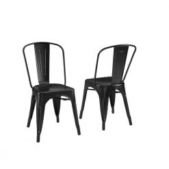 Amelia Black Metal Dining Chair (Set of 2) by CROSLEY FURNITURE