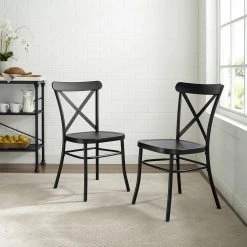 Camille Black Metal Dining Chair (Set of 2) by CROSLEY FURNITURE -Deals CROSLEY FURNITURE Store black crosley furniture dining chairs cf500620 mb 31 1000