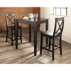 3-Piece Black Pub Dining Set With X-Back Stools by CROSLEY FURNITURE -Deals CROSLEY FURNITURE Store black crosley furniture dining room sets kd320005bk 31 1000