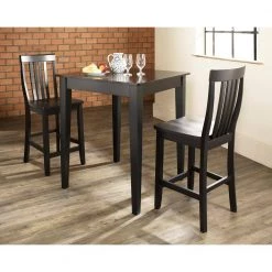 3-Piece Black Pub Dining Set With School House Stools by CROSLEY FURNITURE -Deals CROSLEY FURNITURE Store black crosley furniture dining room sets kd320007bk 31 1000