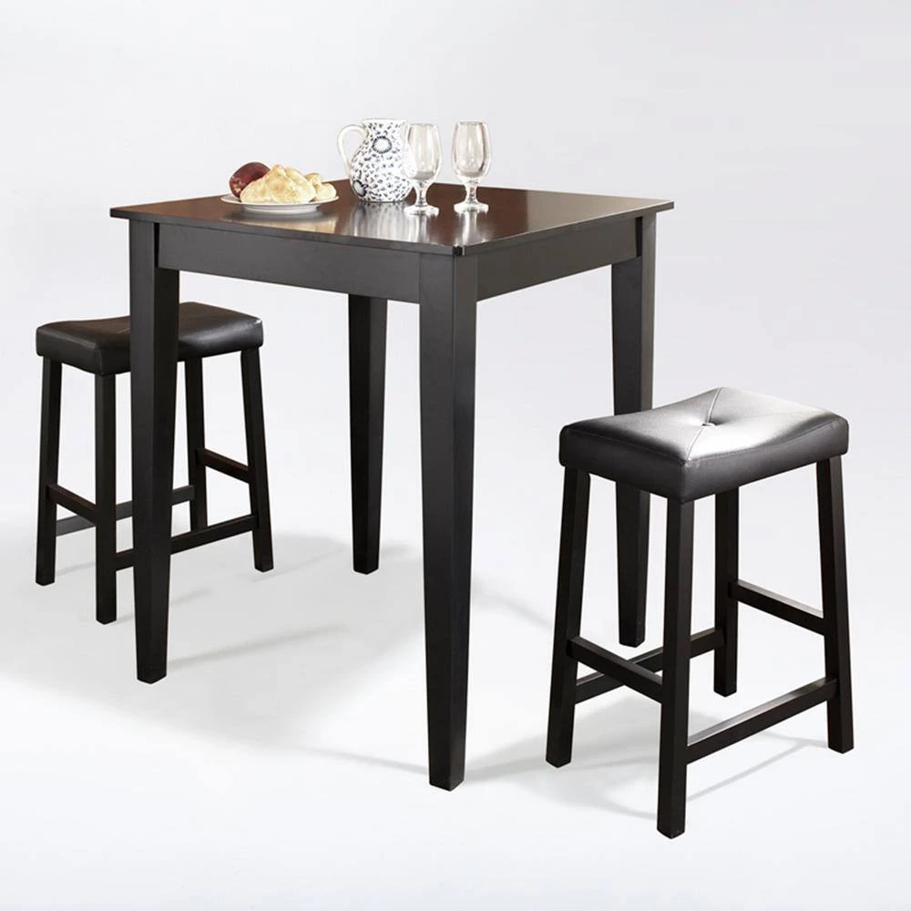 Pub 3-Piece Black Pub Dining Set by CROSLEY FURNITURE 5 Pub 3-Piece Black Pub Dining Set by CROSLEY FURNITURE - Image 3