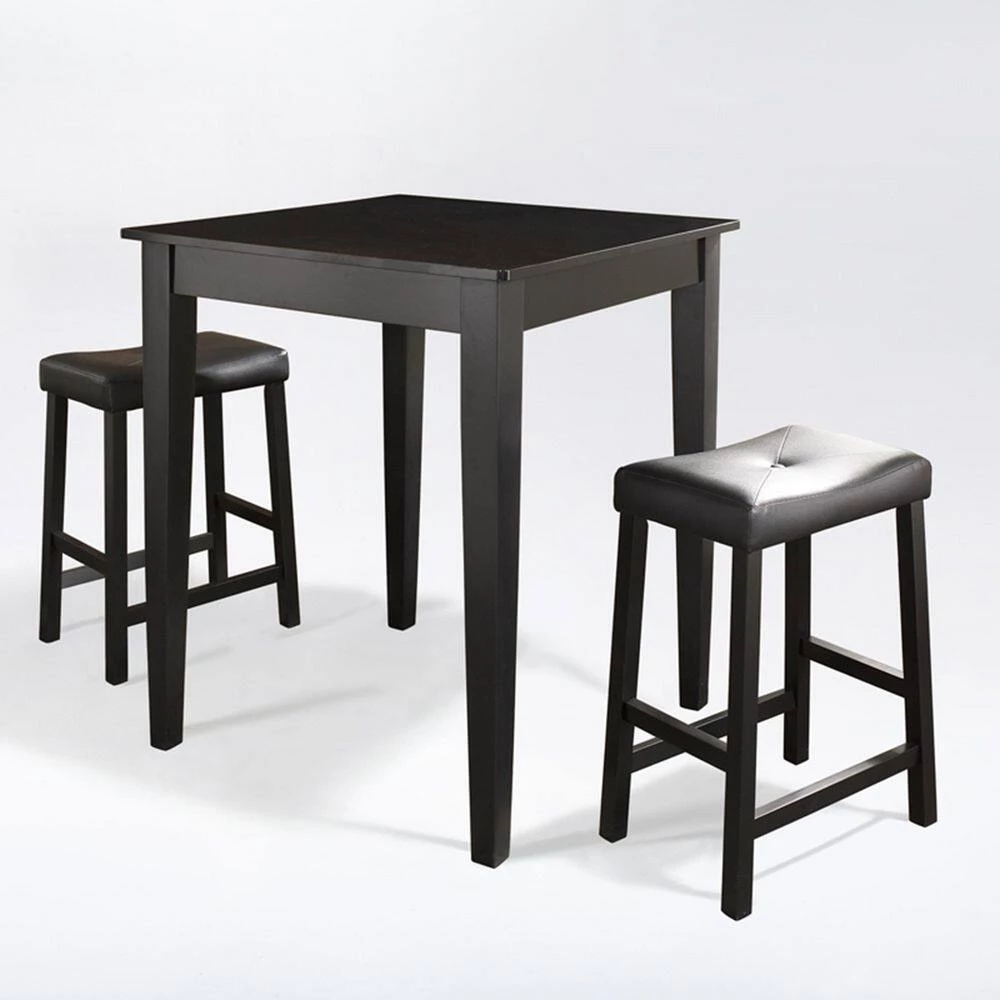 Pub 3-Piece Black Pub Dining Set by CROSLEY FURNITURE 4 Pub 3-Piece Black Pub Dining Set by CROSLEY FURNITURE - Image 2
