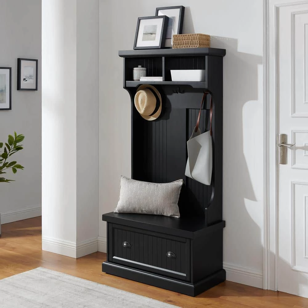 Shoreline Black Hall Tree by CROSLEY FURNITURE 4 Shoreline Black Hall Tree by CROSLEY FURNITURE - Image 2