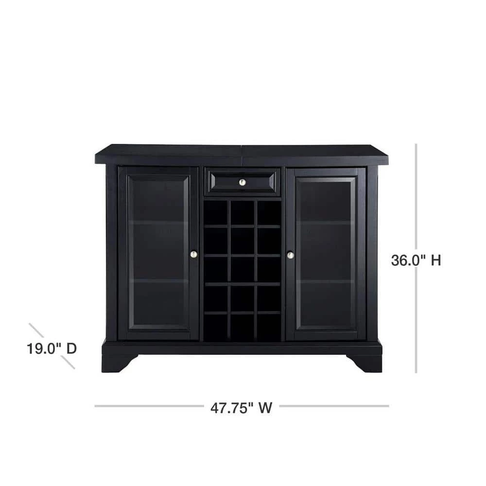 LaFayette Black Bar with Sliding Top by CROSLEY FURNITURE 5 LaFayette Black Bar with Sliding Top by CROSLEY FURNITURE - Image 3