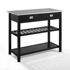 Chloe Black with Stainless Steel Top Kitchen Island by CROSLEY FURNITURE -Deals CROSLEY FURNITURE Store black crosley furniture kitchen carts cf3027ss bk 44 1000