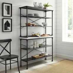 Madeleine Black Bakers Rack by CROSLEY FURNITURE -Deals CROSLEY FURNITURE Store black crosley furniture kitchen carts kf13030mb 44 1000