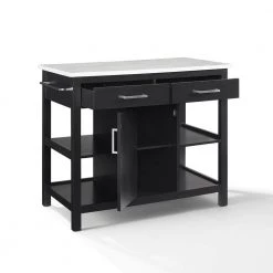 Audrey Black Kitchen Island with Faux Marble Top by CROSLEY FURNITURE -Deals CROSLEY FURNITURE Store black crosley furniture kitchen islands cf3026wm bk 4f 1000