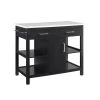 Audrey Black Kitchen Island with Faux Marble Top by CROSLEY FURNITURE