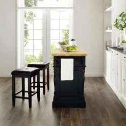 Oxford Black Kitchen Island with Square Seat Stools by CROSLEY FURNITURE 13 Oxford Black Kitchen Island with Square Seat Stools by CROSLEY FURNITURE -Deals CROSLEY FURNITURE Store black crosley furniture kitchen islands kf300065bk 31 1000