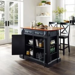 Coventry Black Drop Leaf Kitchen Island with X-Back Stools by CROSLEY FURNITURE 13 Coventry Black Drop Leaf Kitchen Island with X-Back Stools by CROSLEY FURNITURE -Deals CROSLEY FURNITURE Store black crosley furniture kitchen islands kf300073bk 44 1000