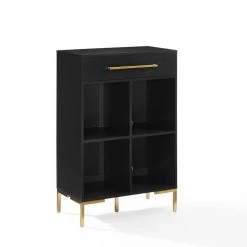 Juno Black Record Storage Cube Bookcase by CROSLEY FURNITURE