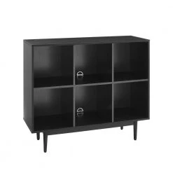 Liam Black Record Storage Bookcase with Speaker by CROSLEY FURNITURE -Deals CROSLEY FURNITURE Store black crosley furniture media storage kf13120bk bk c3 1000