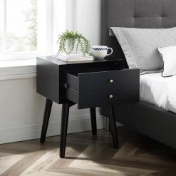 Landon 2-Drawer Black Nightstand 73 in. x 44 in. x 16 in. by CROSLEY FURNITURE -Deals CROSLEY FURNITURE Store black crosley furniture nightstands cf9401 mb 77 1000