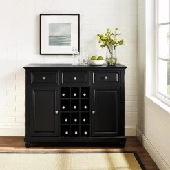 Cambridge Black Buffet by CROSLEY FURNITURE -Deals CROSLEY FURNITURE Store black crosley furniture sideboards buffet tables kf42001dbk 31 1000