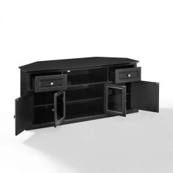 Furniture 27 in. Black Wood Corner TV Stand with 2 Drawer Fits TVs Up to 60 in. with Storage Doors by CROSLEY FURNITURE -Deals CROSLEY FURNITURE Store black crosley furniture tv stands cf1000260 bk 4f 1000
