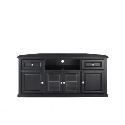 Furniture 27 in. Black Wood Corner TV Stand with 2 Drawer Fits TVs Up to 60 in. with Storage Doors by CROSLEY FURNITURE -Deals CROSLEY FURNITURE Store black crosley furniture tv stands cf1000260 bk c3 1000