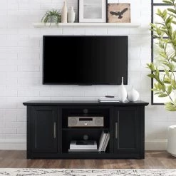 Camden 48 in. Black Low Profile TV Stand fits 50 in. TV with Cable Managment by CROSLEY FURNITURE -Deals CROSLEY FURNITURE Store black crosley furniture tv stands cf101148 bk 31 1000