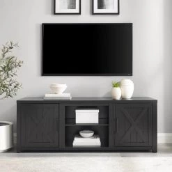 Gordon 58 in. Black TV Stand Fits TV"s up to 65 in. with Cable Management by CROSLEY FURNITURE -Deals CROSLEY FURNITURE Store black crosley furniture tv stands cf101358 bk 31 1000