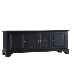 LaFayette 60 in. Black Wood TV Stand Fits TVs Up to 60 in. with Storage Doors by CROSLEY FURNITURE