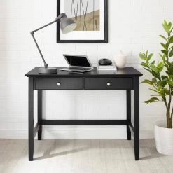 Campbell 42 in. Rectangular Black 2-Drawer Writing Desk by CROSLEY FURNITURE -Deals CROSLEY FURNITURE Store black crosley furniture writing desks cf6506 bk 31 1000