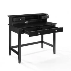 Campbell 42 in. Rectangular Black 4-Drawer Writing Desk with Hutch by CROSLEY FURNITURE -Deals CROSLEY FURNITURE Store black crosley furniture writing desks kf65004bk 4f 1000