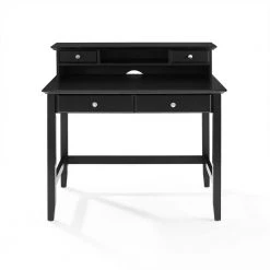 Campbell 42 in. Rectangular Black 4-Drawer Writing Desk with Hutch by CROSLEY FURNITURE -Deals CROSLEY FURNITURE Store black crosley furniture writing desks kf65004bk c3 1000