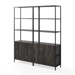 Jacobsen 81 in. Brown Ash 6-Shelf Etagere Bookcase (Set of 2) by CROSLEY FURNITURE -Deals CROSLEY FURNITURE Store brown ash crosley furniture bookcases bookshelves kf13090br 1f 1000