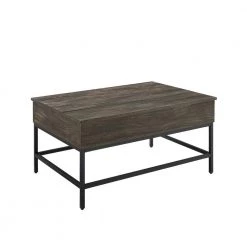 Jacobsen 36 in. Brown Ash/Black Medium Rectangle Wood Coffee Table with Lift Top by CROSLEY FURNITURE