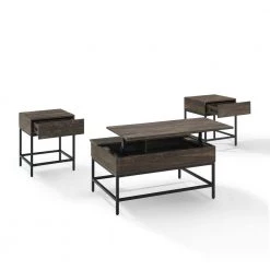 Jacobsen 3-Piece 36 in. Brown Ash/Black Medium Rectangle Wood Coffee Table Set with Lift Top by CROSLEY FURNITURE 12 Jacobsen 3-Piece 36 in. Brown Ash/Black Medium Rectangle Wood Coffee Table Set with Lift Top by CROSLEY FURNITURE -Deals CROSLEY FURNITURE Store brown ash crosley furniture coffee tables kf13056br c3 1000