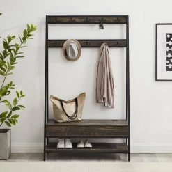 Jacobsen Brown Ash Hall Tree by CROSLEY FURNITURE -Deals CROSLEY FURNITURE Store brown ash crosley furniture hall trees cf6036 br 31 1000