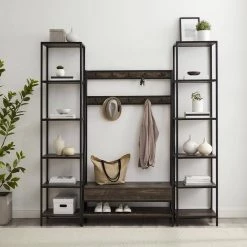 Jacobsen Brown Ash Entryway Set by CROSLEY FURNITURE 15 Jacobsen Brown Ash Entryway Set by CROSLEY FURNITURE -Deals CROSLEY FURNITURE Store brown ash crosley furniture hall trees kf13097br 31 1000