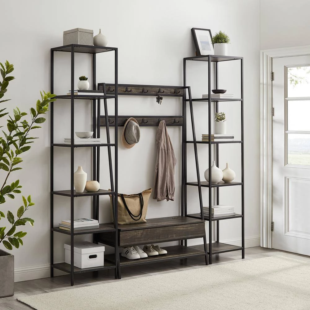 Jacobsen Brown Ash Entryway Set by CROSLEY FURNITURE 4 Jacobsen Brown Ash Entryway Set by CROSLEY FURNITURE - Image 2