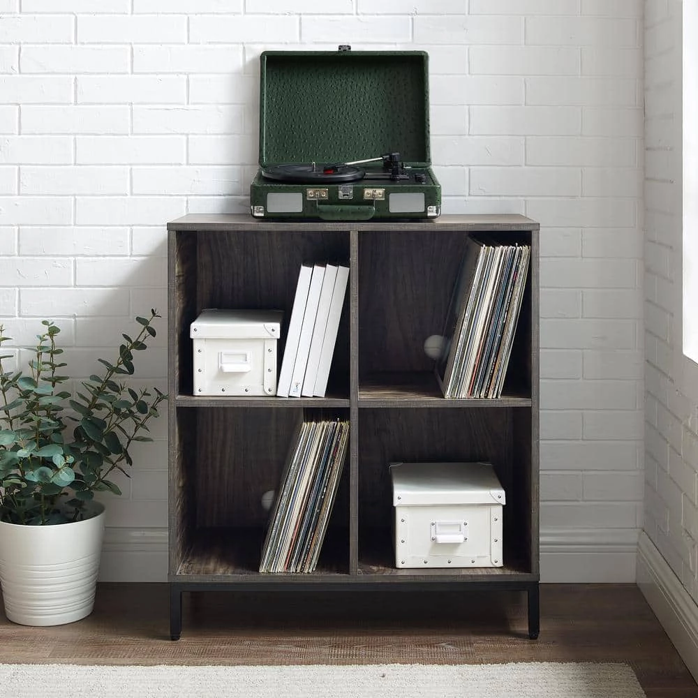 Jacobson Brown Ash Record Storage Cube Bookcase by CROSLEY FURNITURE 9 Jacobson Brown Ash Record Storage Cube Bookcase by CROSLEY FURNITURE - Image 7