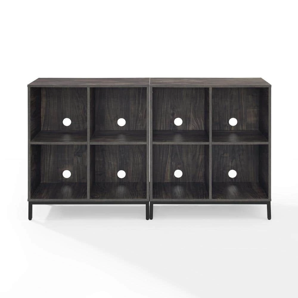 Jacobsen 2-Piece Brown Ash Record Storage Cube Bookcase Set by CROSLEY FURNITURE 5 Jacobsen 2-Piece Brown Ash Record Storage Cube Bookcase Set by CROSLEY FURNITURE - Image 3