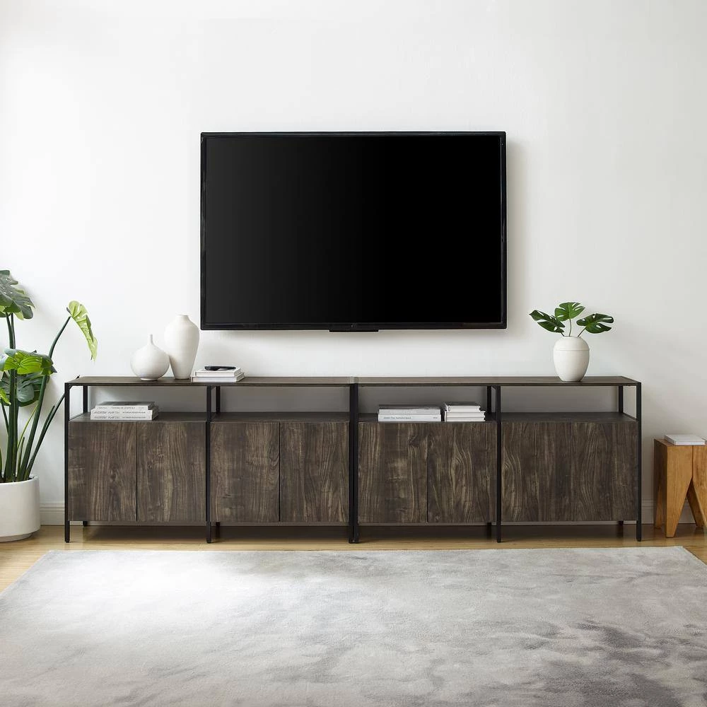 Jacobsen 108 in. W Brown Ash Media Stand by CROSLEY FURNITURE 9 Jacobsen 108 in. W Brown Ash Media Stand by CROSLEY FURNITURE - Image 7