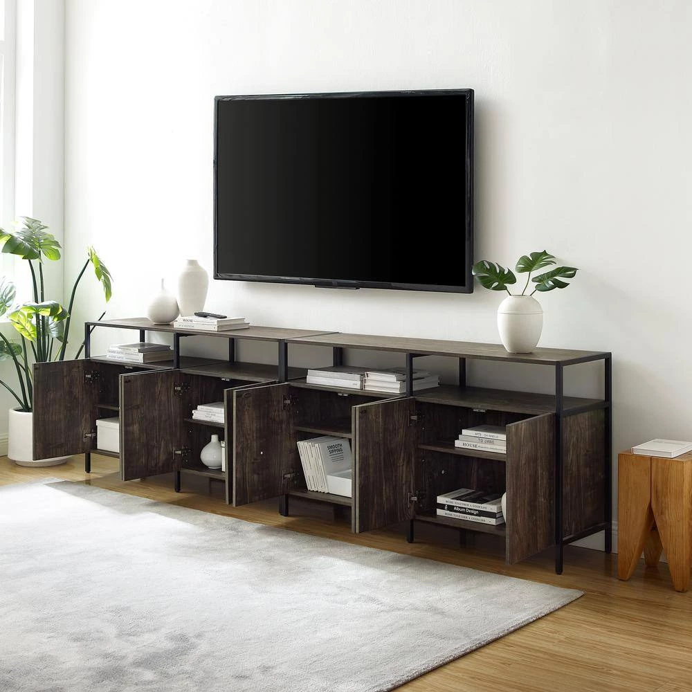 Jacobsen 108 in. W Brown Ash Media Stand by CROSLEY FURNITURE 8 Jacobsen 108 in. W Brown Ash Media Stand by CROSLEY FURNITURE - Image 6