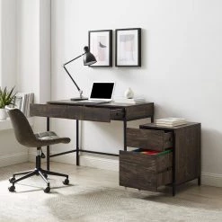 Jacobsen 43 in. Rectangular Brown Ash Writing Desk with File Cabinet by CROSLEY FURNITURE -Deals CROSLEY FURNITURE Store brown ash crosley furniture writing desks kf13099br 77 1000